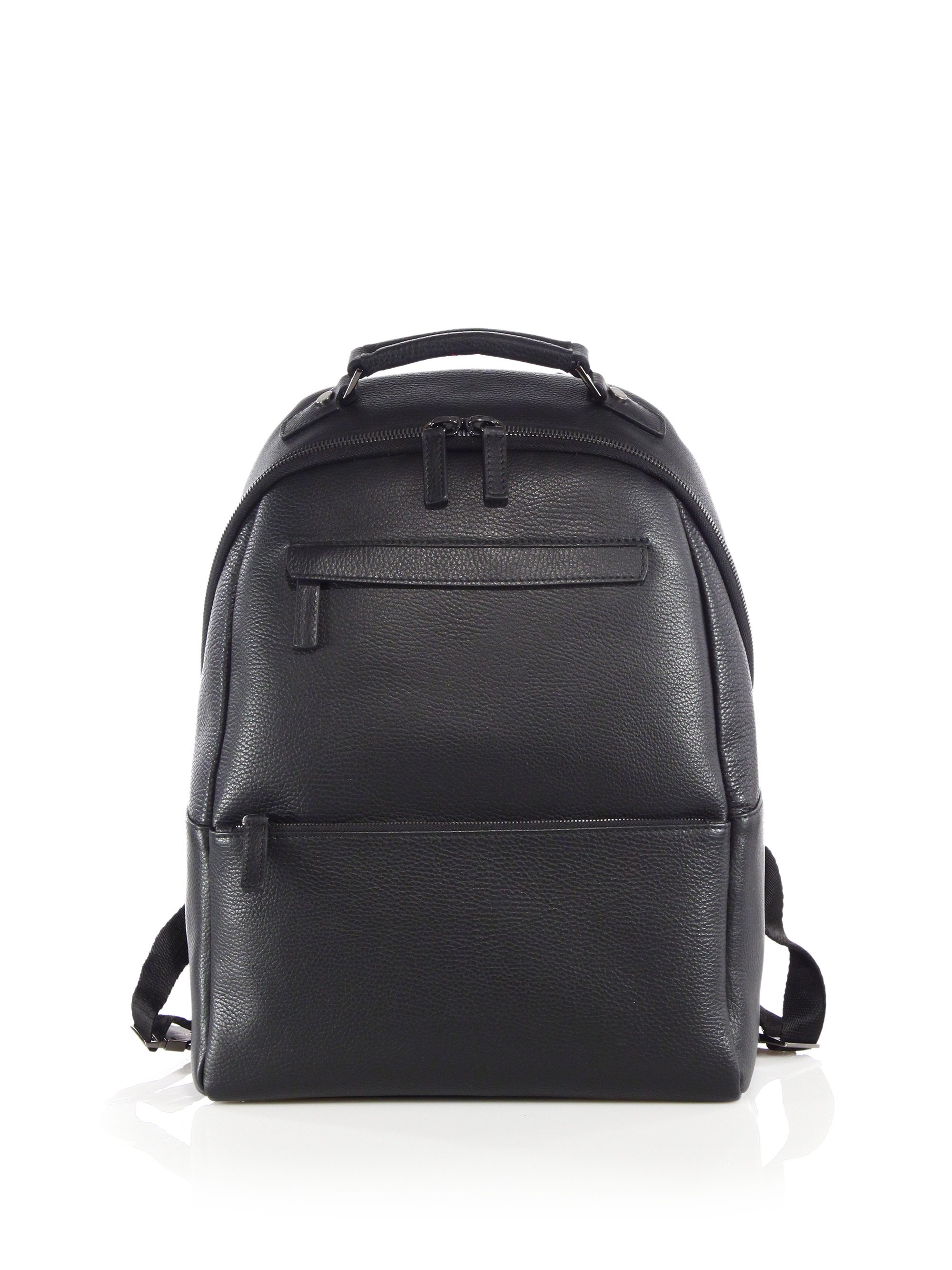 Saks fifth avenue collection Oblique-zip Leather Backpack in Black for ...