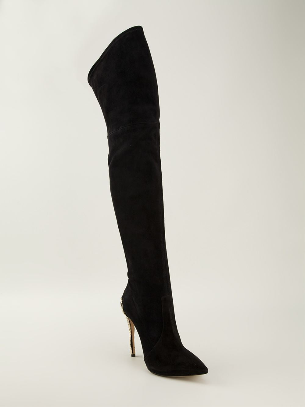 Casadei 'Venice' Thigh Length Boots in Black | Lyst