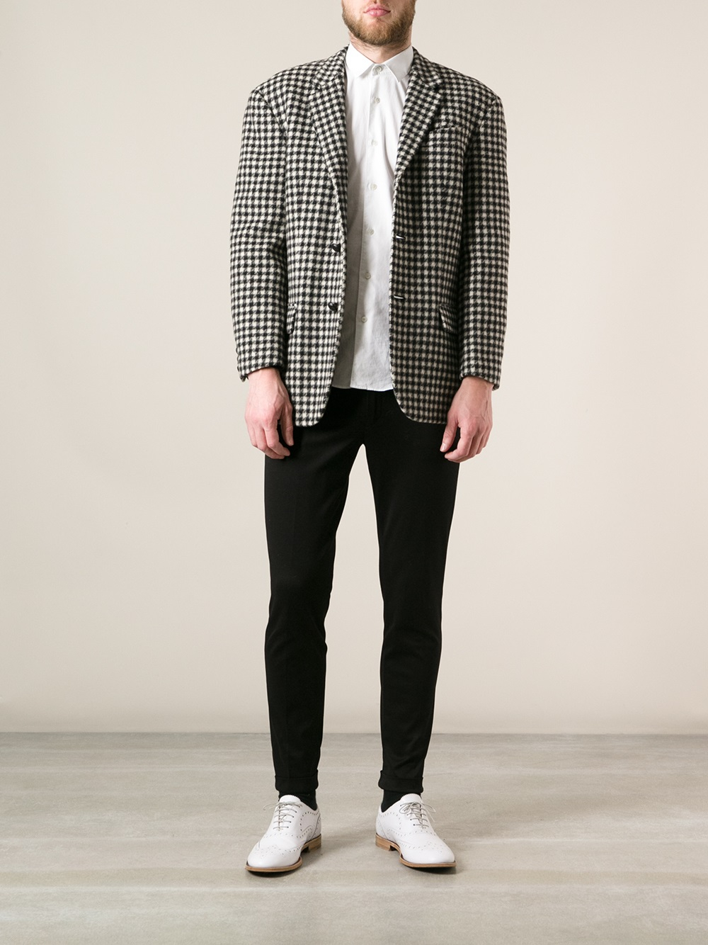 Lyst - Jean Paul Gaultier Houndstooth Blazer in Black for Men