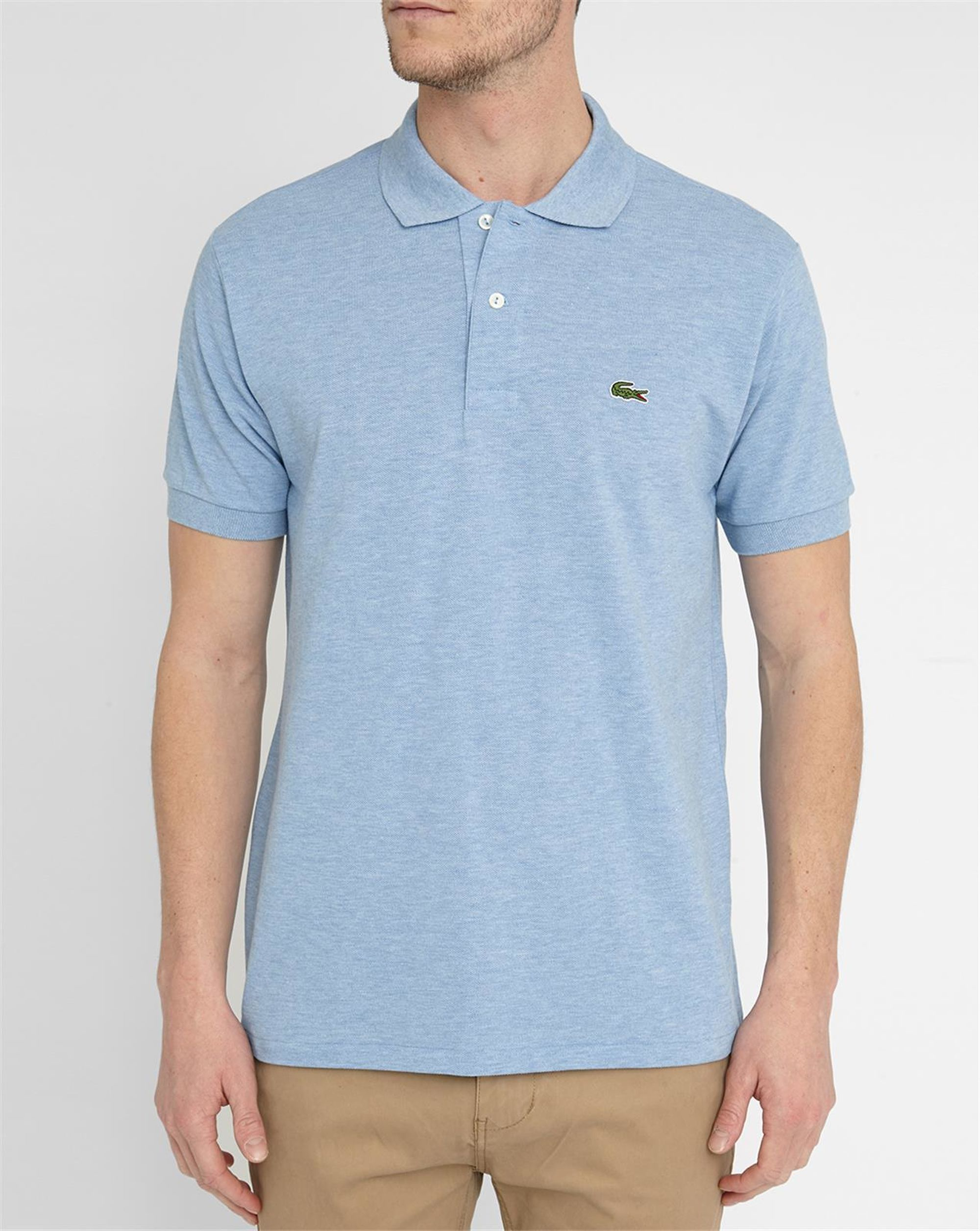 Lacoste Mottled Sky-blue Logo Polo Shirt in Blue for Men | Lyst