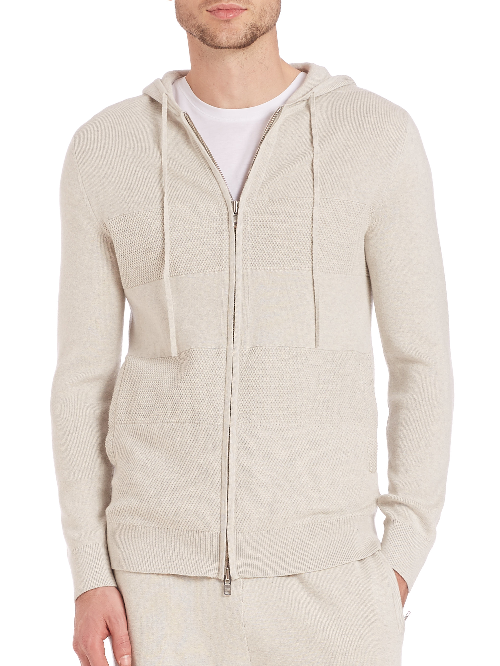 Lyst - Helmut Lang Cotton & Cashmere Zip-up Hoodie in Pink for Men