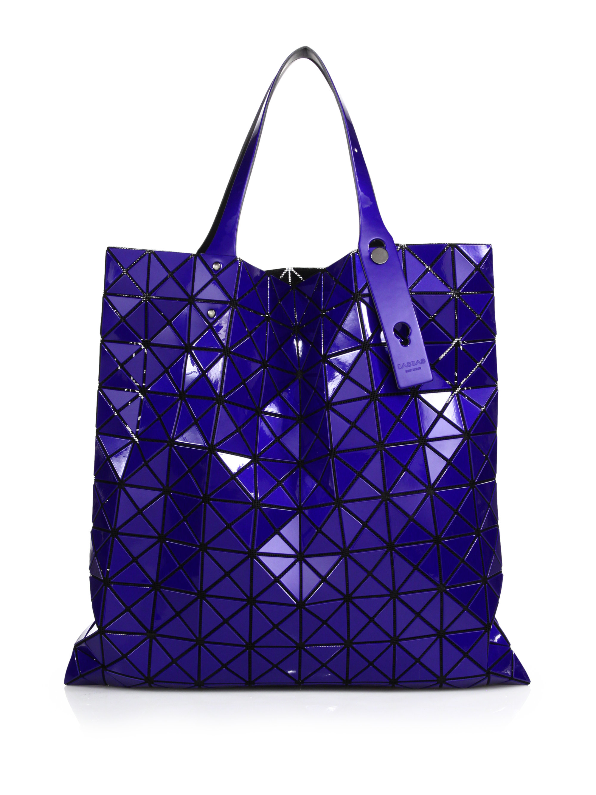 Lyst - Bao Bao Issey Miyake Prism Basic Metallic Faux Leather Tote in Blue