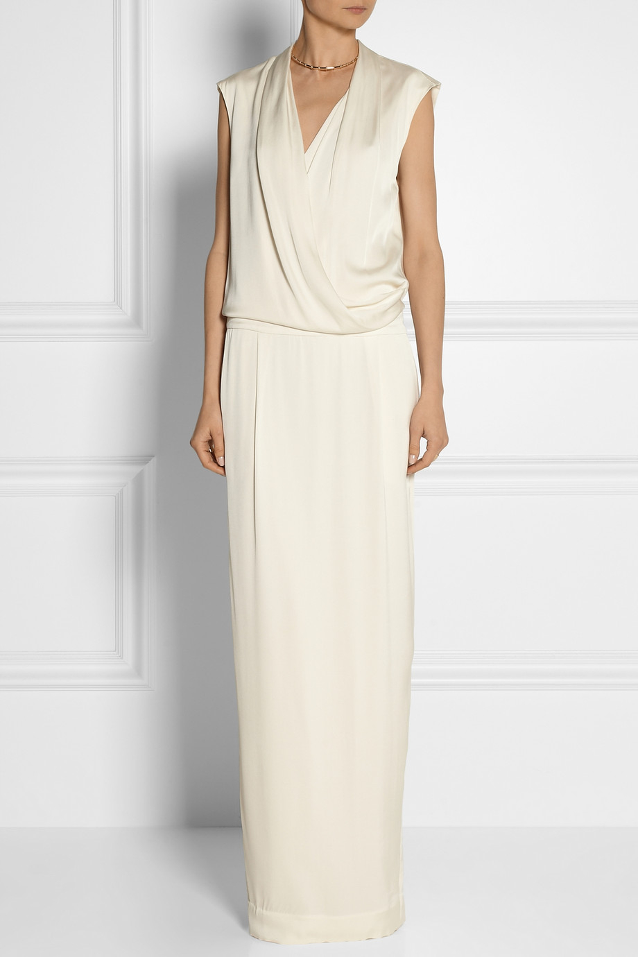 Lyst By Malene Birger Columba Wrap Effect Stretch Silk Maxi Dress Gallery