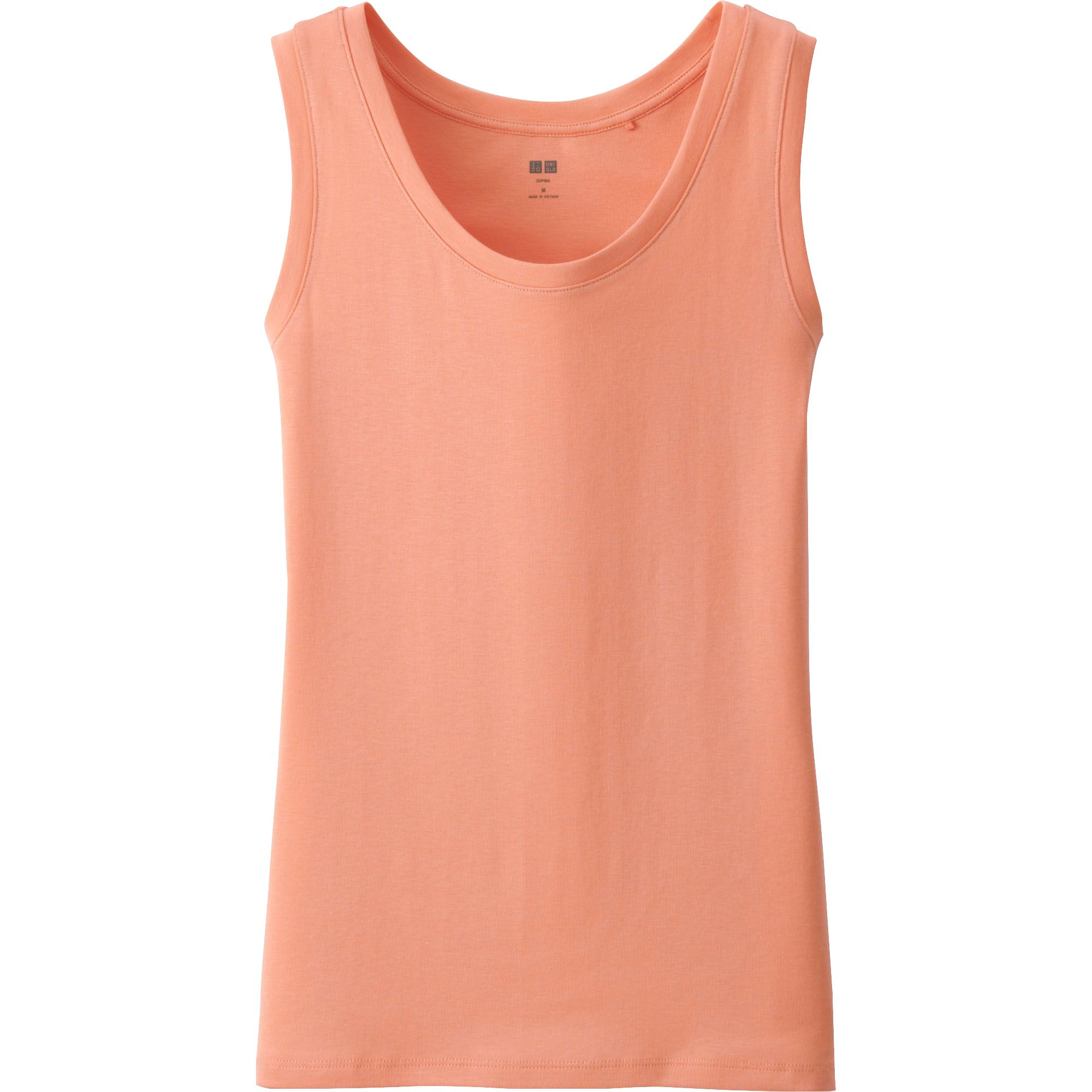 Uniqlo Supima Cotton Modal Tank Top in Orange (LIGHT ORANGE)