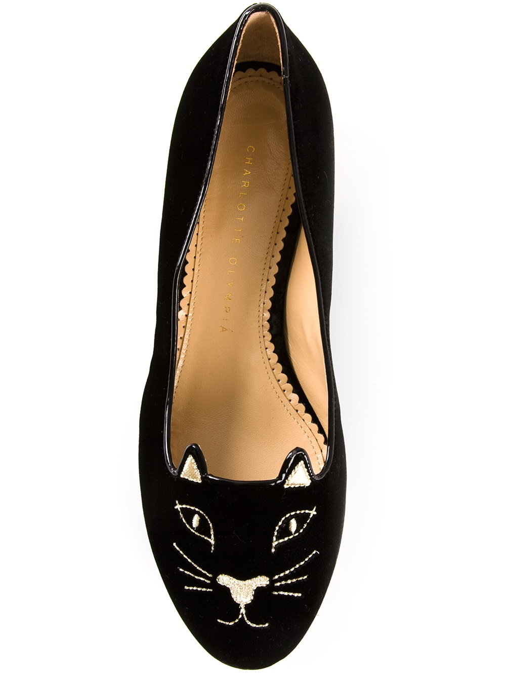 Lyst Charlotte Olympia Incy Kitty Flats in Black