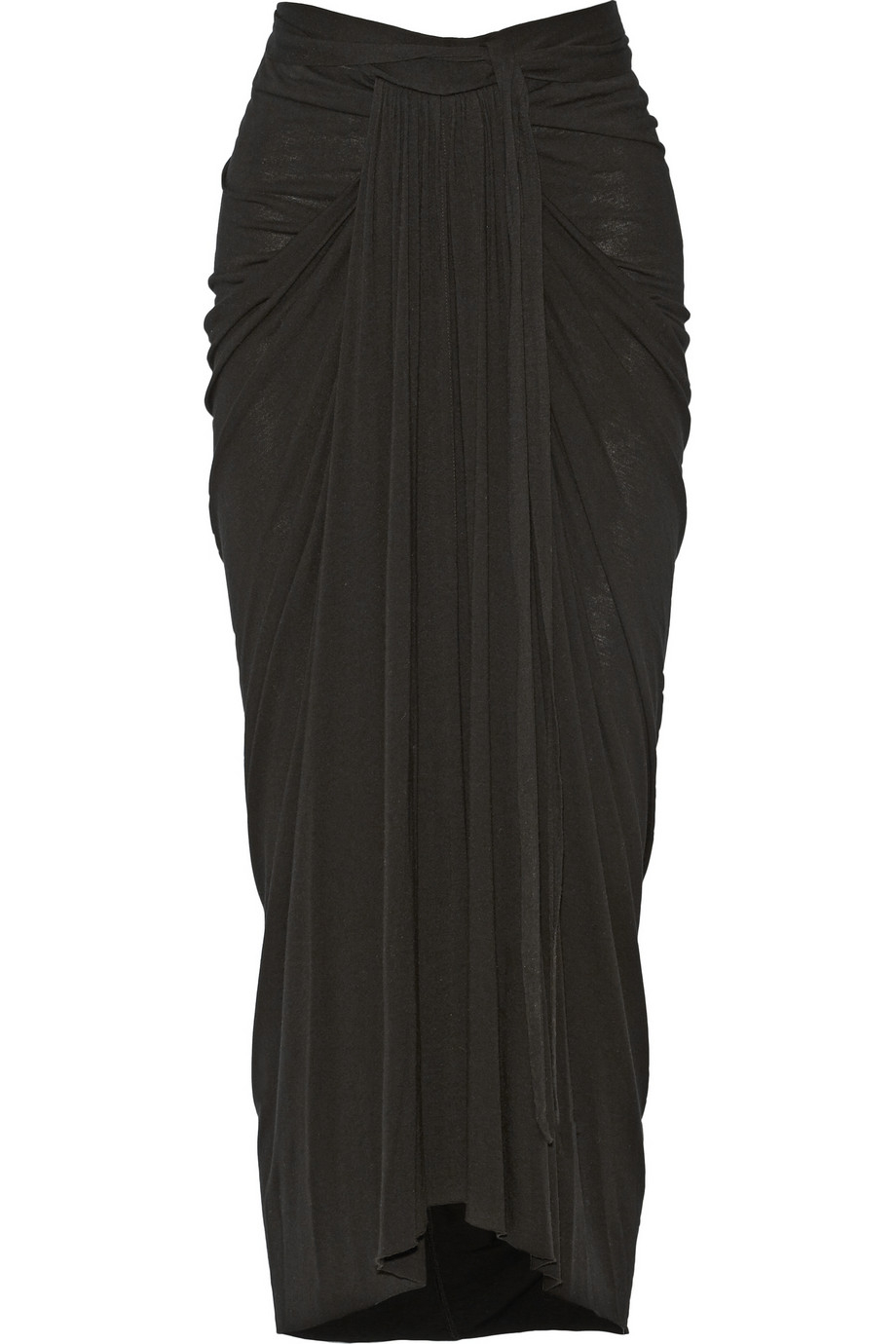 Rick owens Lilies Draped Stretch-Jersey Maxi Skirt in Black | Lyst