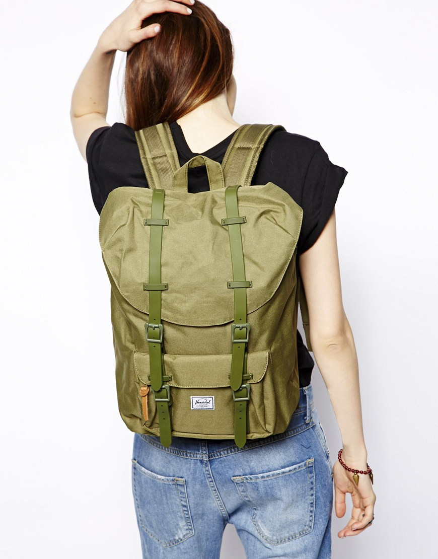 Herschel supply co. Little America Backpack Mid Volume in Green | Lyst