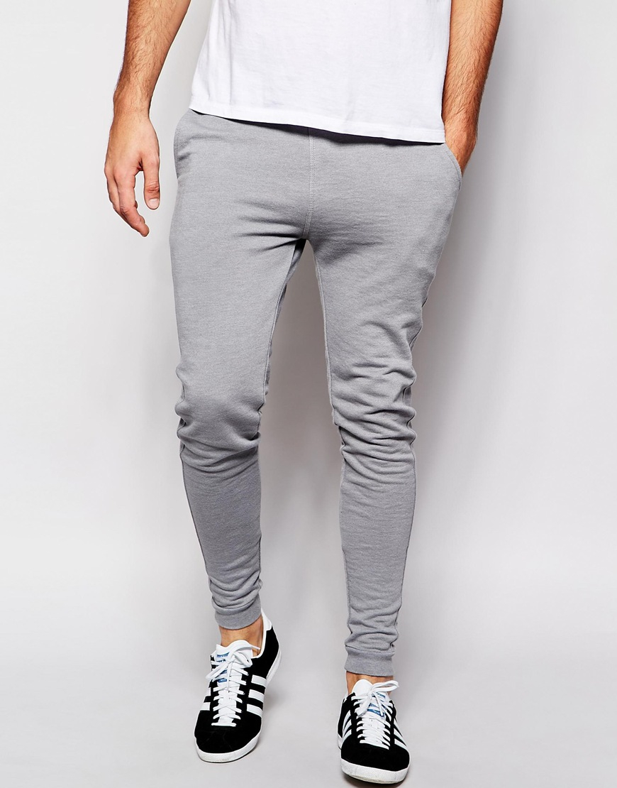 Asos Super Skinny Joggers in Grey for Men | Lyst