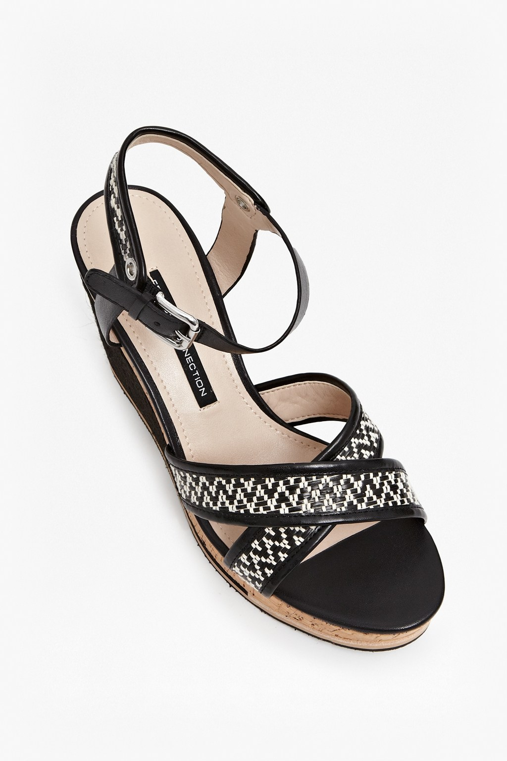 French connection Lata Wedges Heels Sandals in Black | Lyst