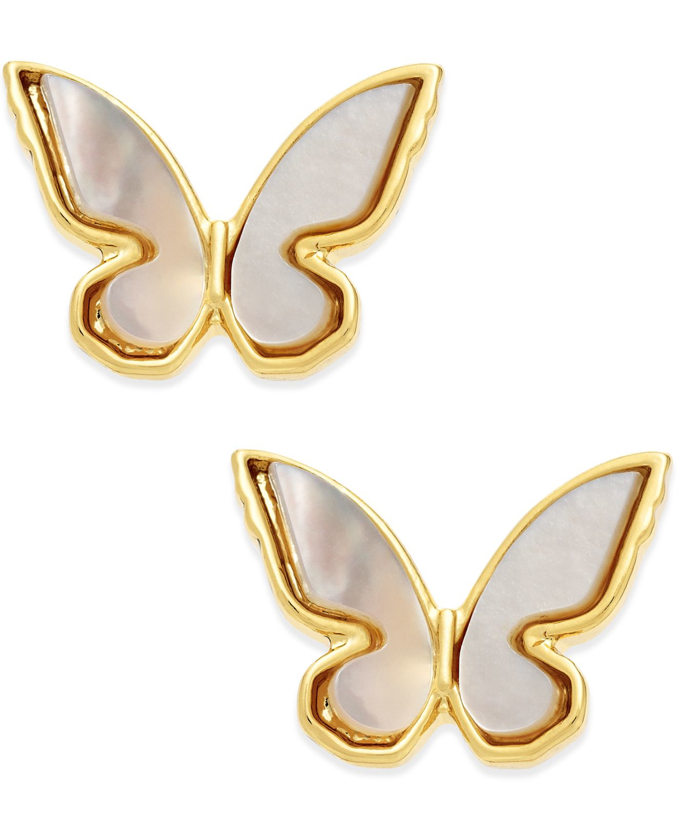 Lyst - Kate Spade 14k Gold-plated Mother-of-pearl Butterfly Stud