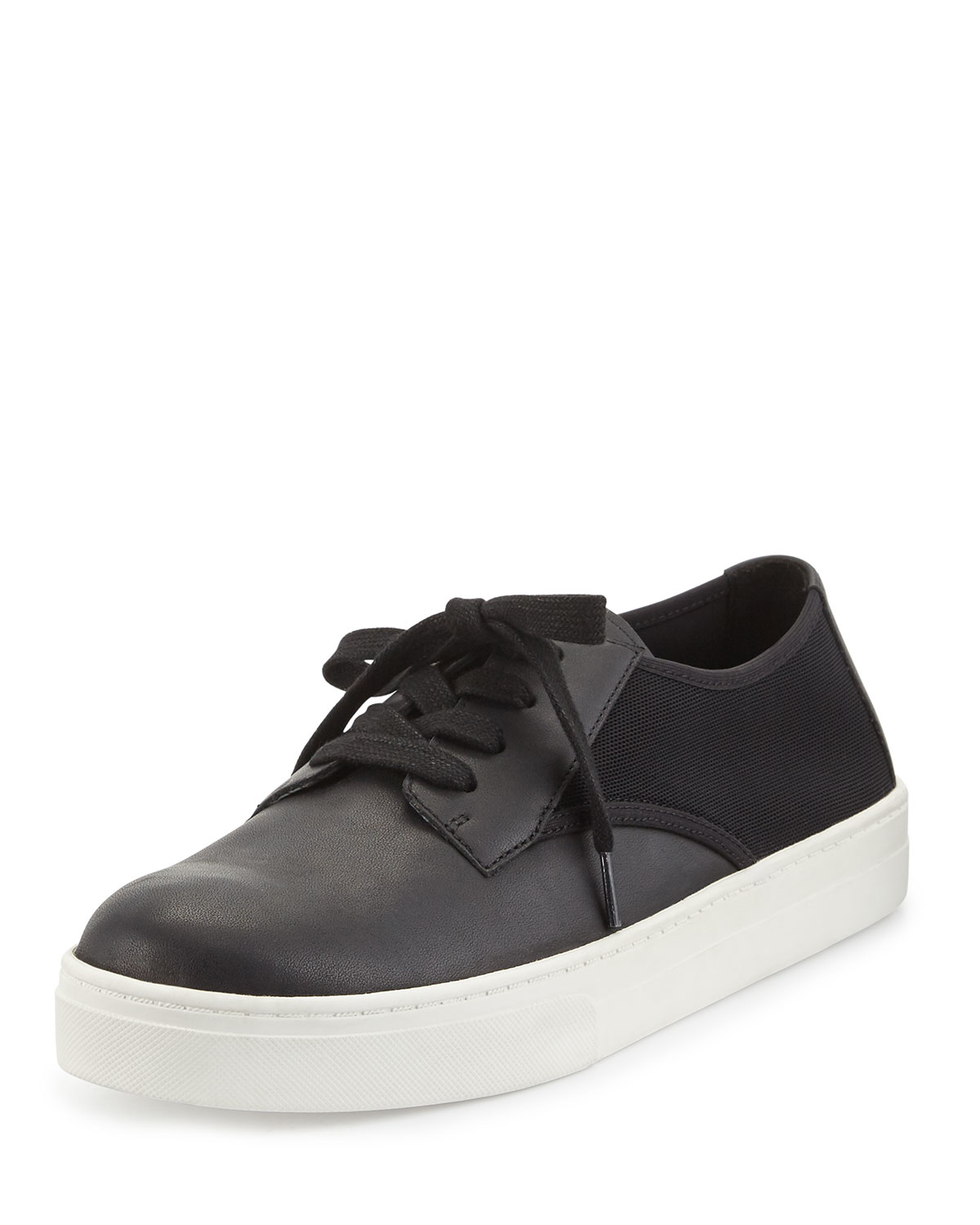 Eileen fisher Koi Leather Low-Top Sneakers in Black | Lyst