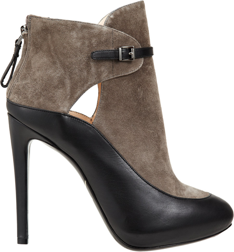 Lyst - Armani Strap Detail Platform Ankle Boot in Gray