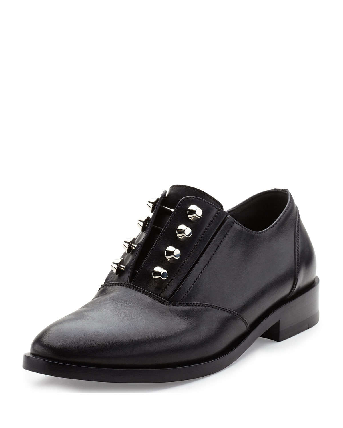 Lyst - Balenciaga Studded Leather Derby Shoe in Black