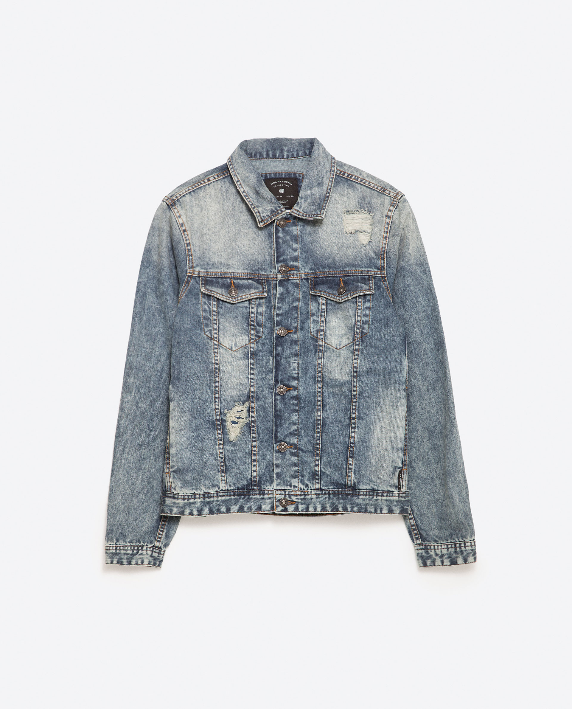 Zara Denim Jacket in Blue for Men (Mid-blue) | Lyst