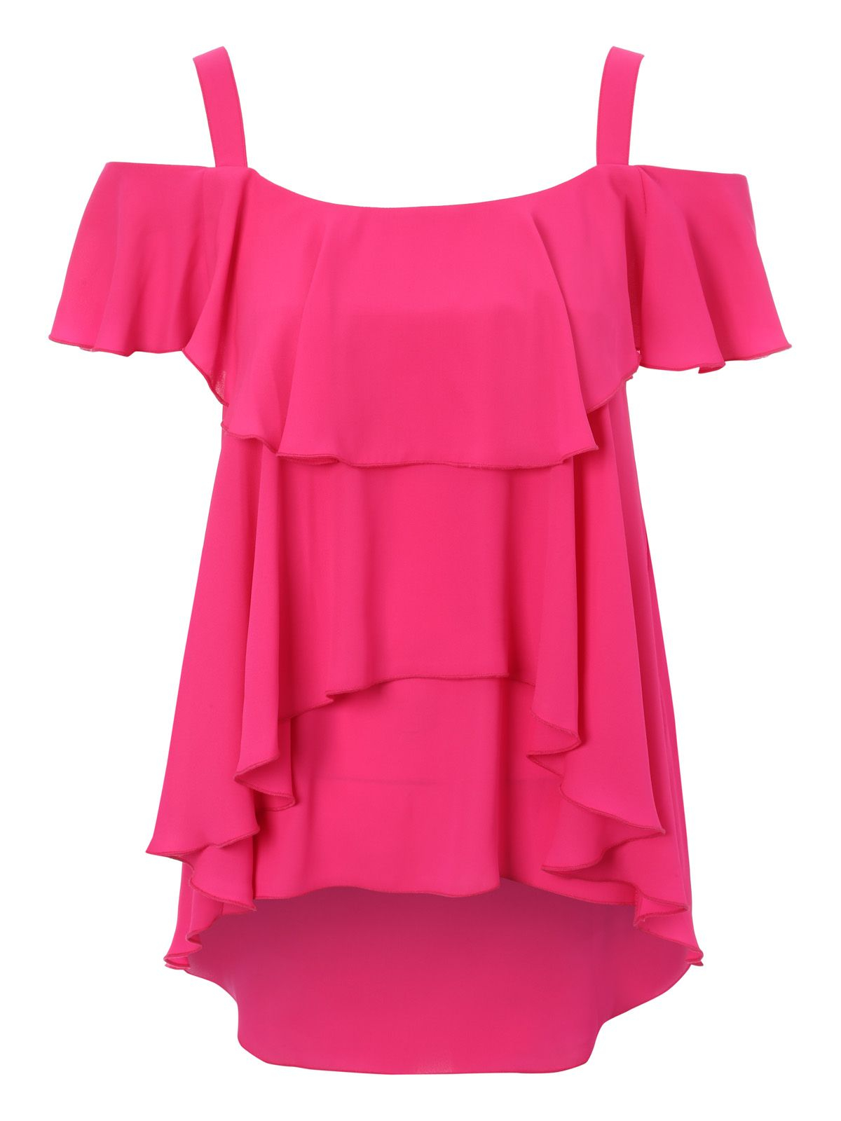 Jane Norman Ruffle Off The Shoulder Top In Pink Lyst