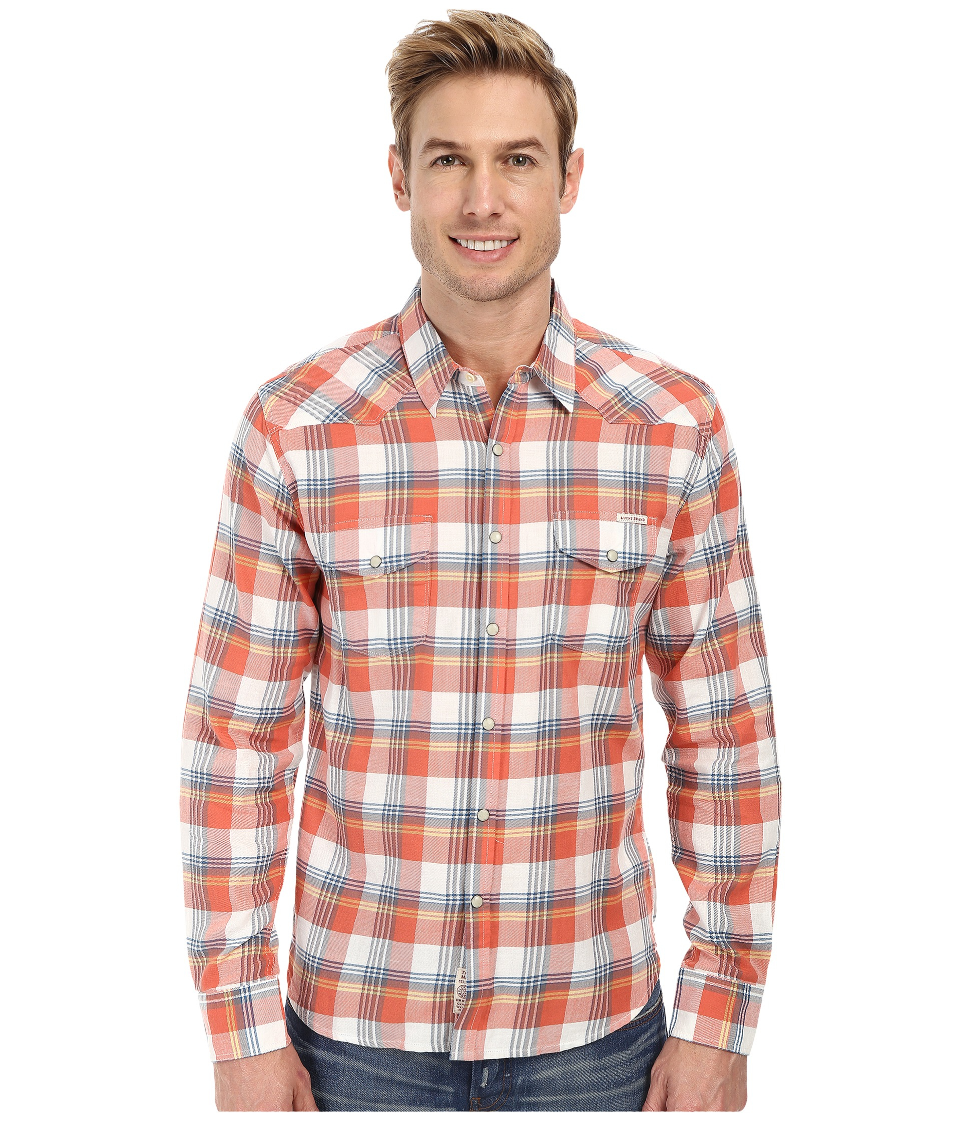 Lucky brand Radnor Western Shirt in Red for Men (Red/Navy) | Lyst