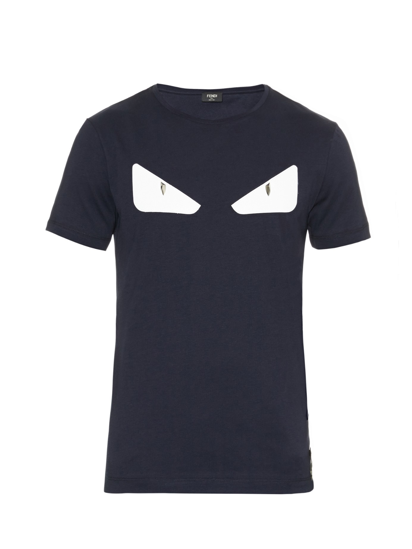 Fendi Bag Bugs Eyes Leather And Cotton-jersey T-shirt in Black for Men ...