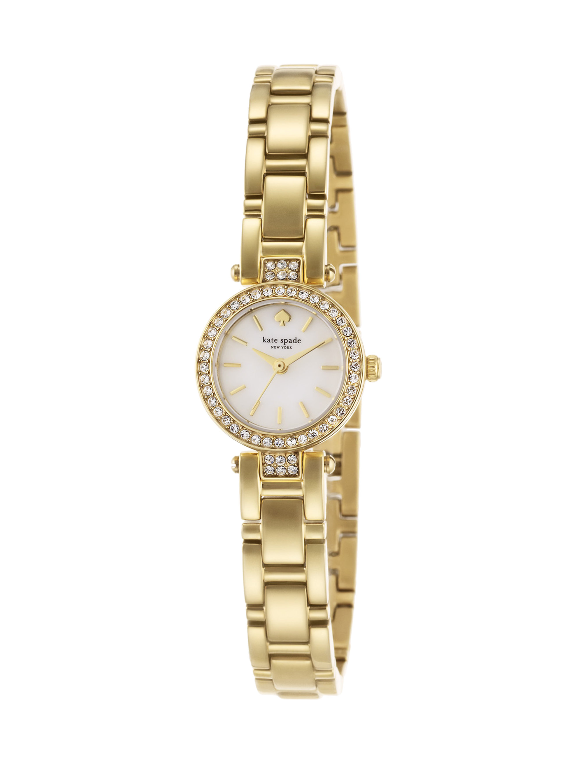 Kate spade Tiny Gramercy Mother-of-pearl & Pavé Goldtone Stainless ...