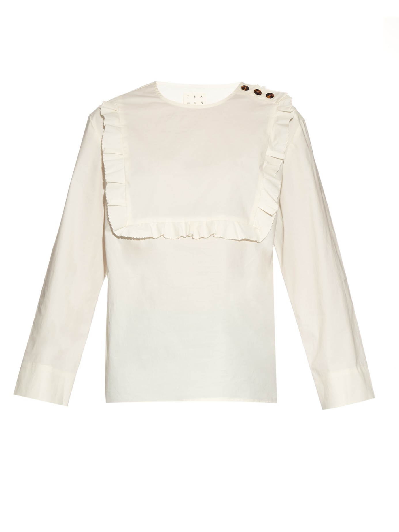 Ruffle bib T-shirt : Women shirts 