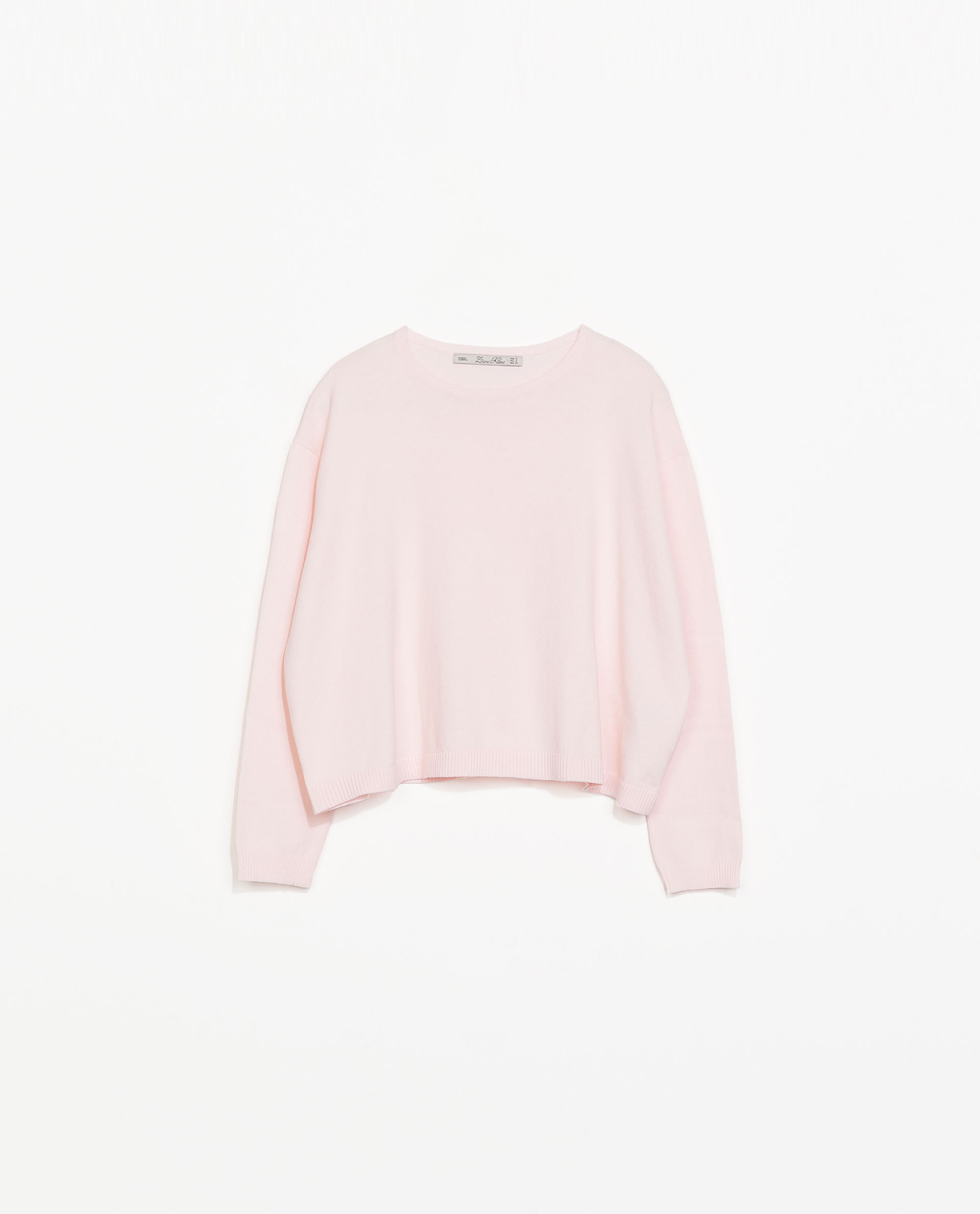 Zara Cropped Jumper in Pink | Lyst