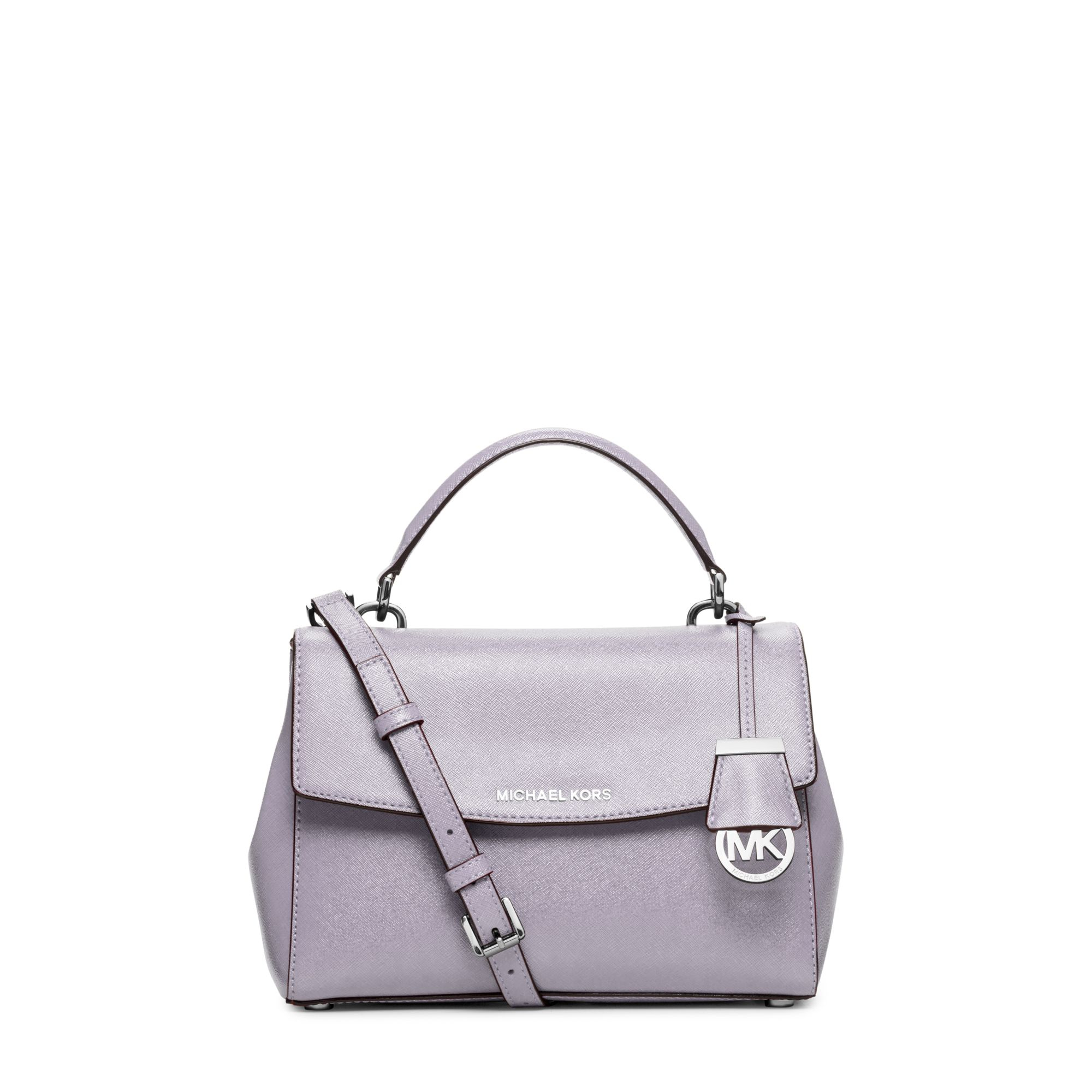 Michael Kors Ava Small Patent Saffiano Leather Cross Satchel In Gallery