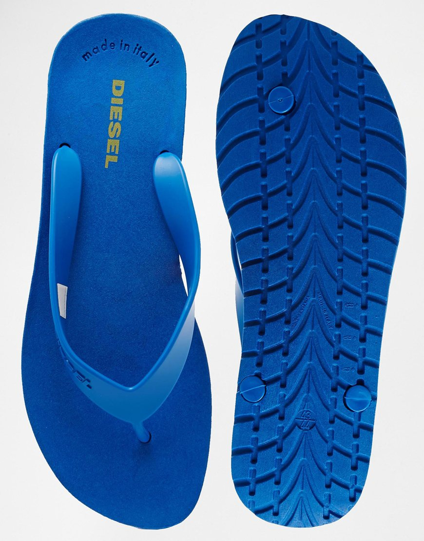 mens blue flip flops