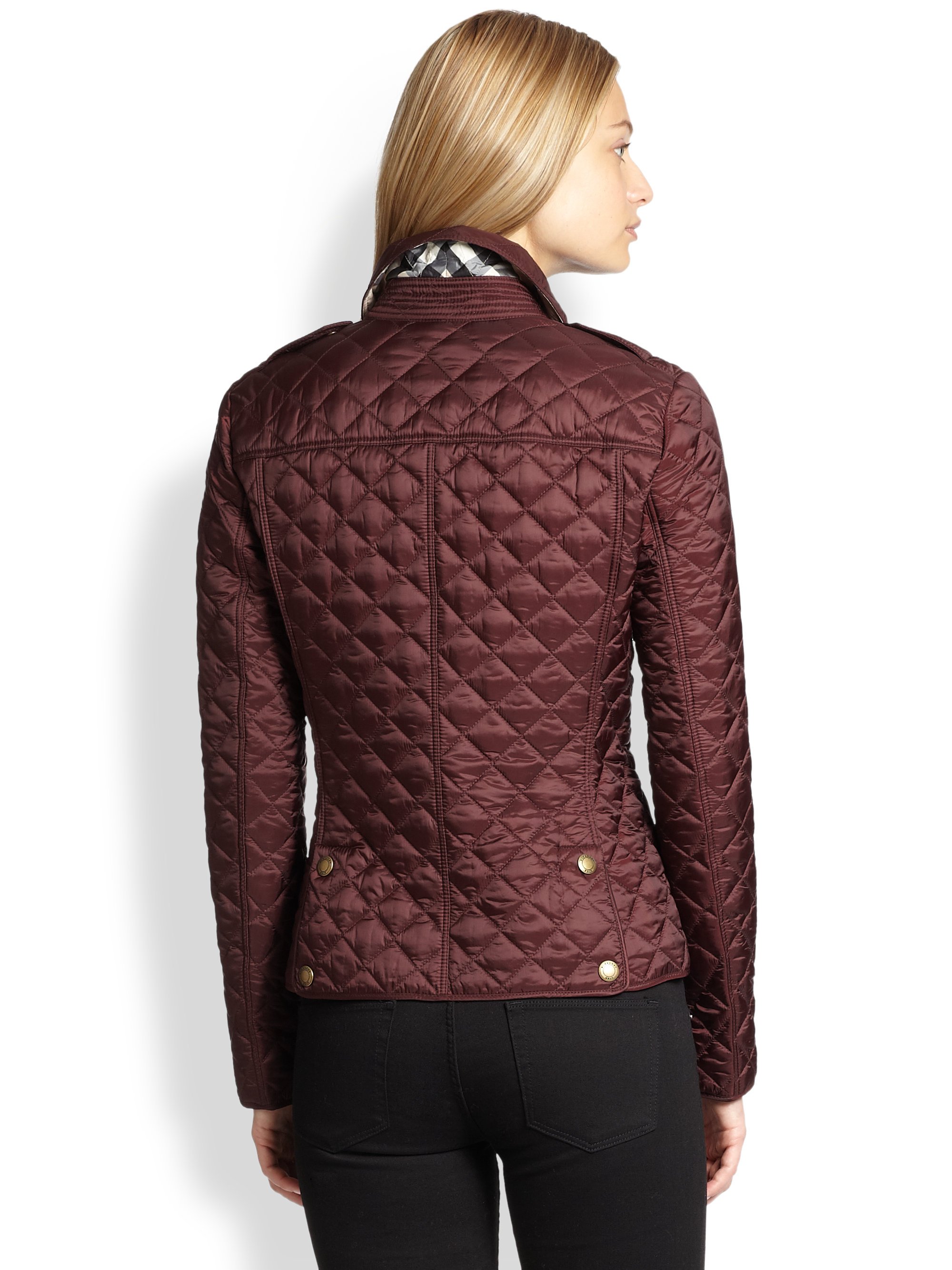 Lyst - Burberry Brit Quilted Nylon Jacket in Purple