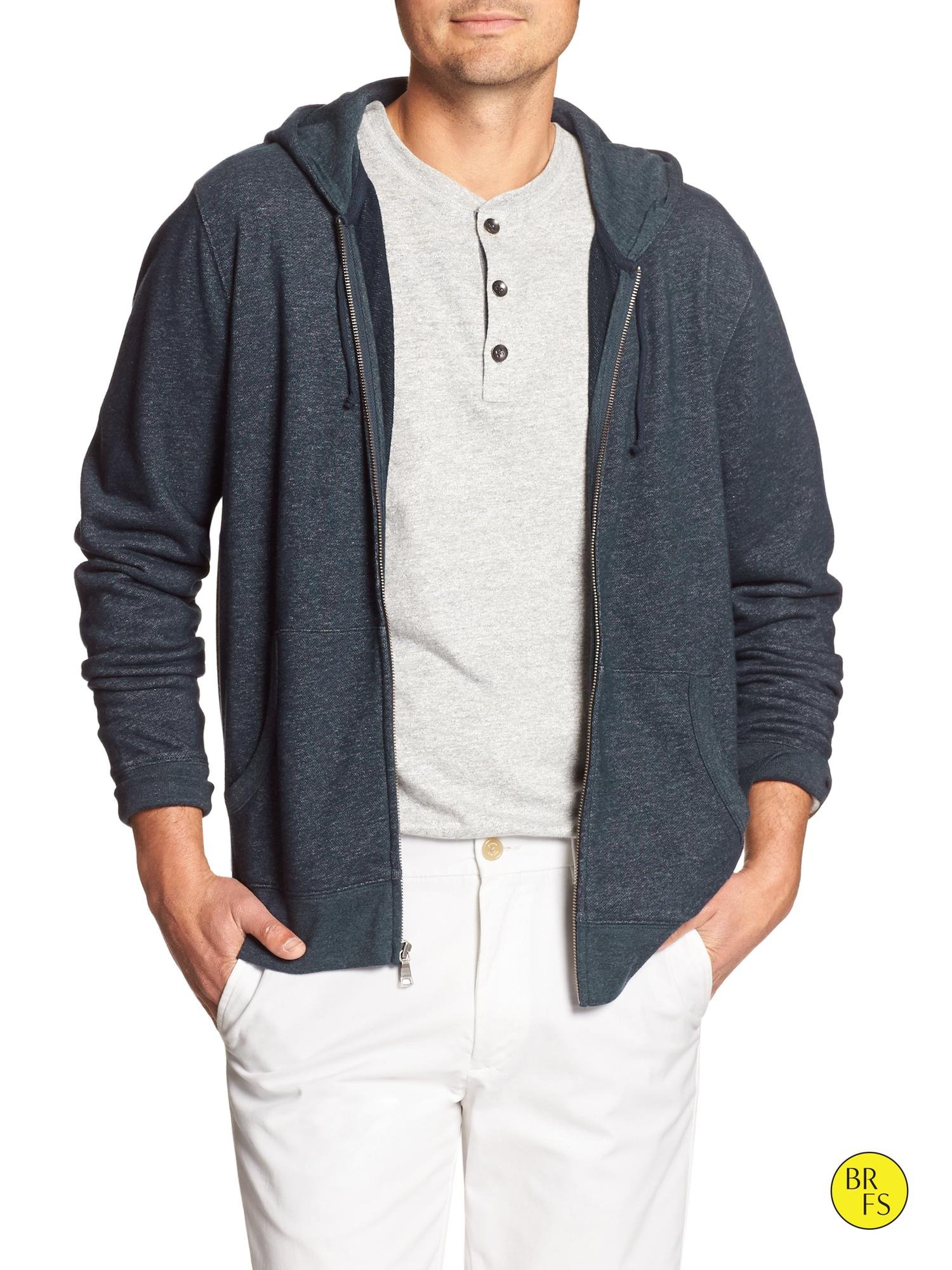 Banana Republic | Blue Factory Full-Zip Hoodie for Men | Lyst