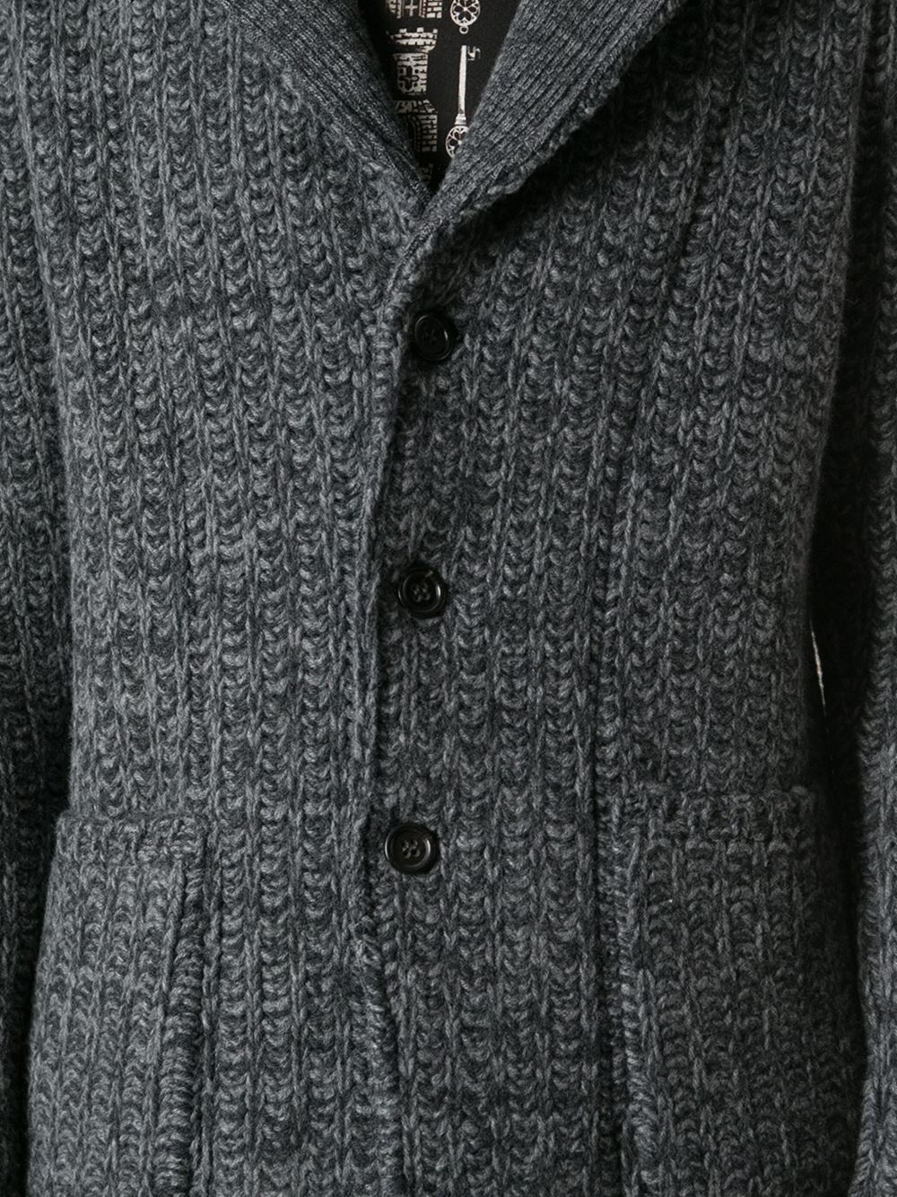 Dolce & gabbana Button Cardigan in Gray for Men | Lyst