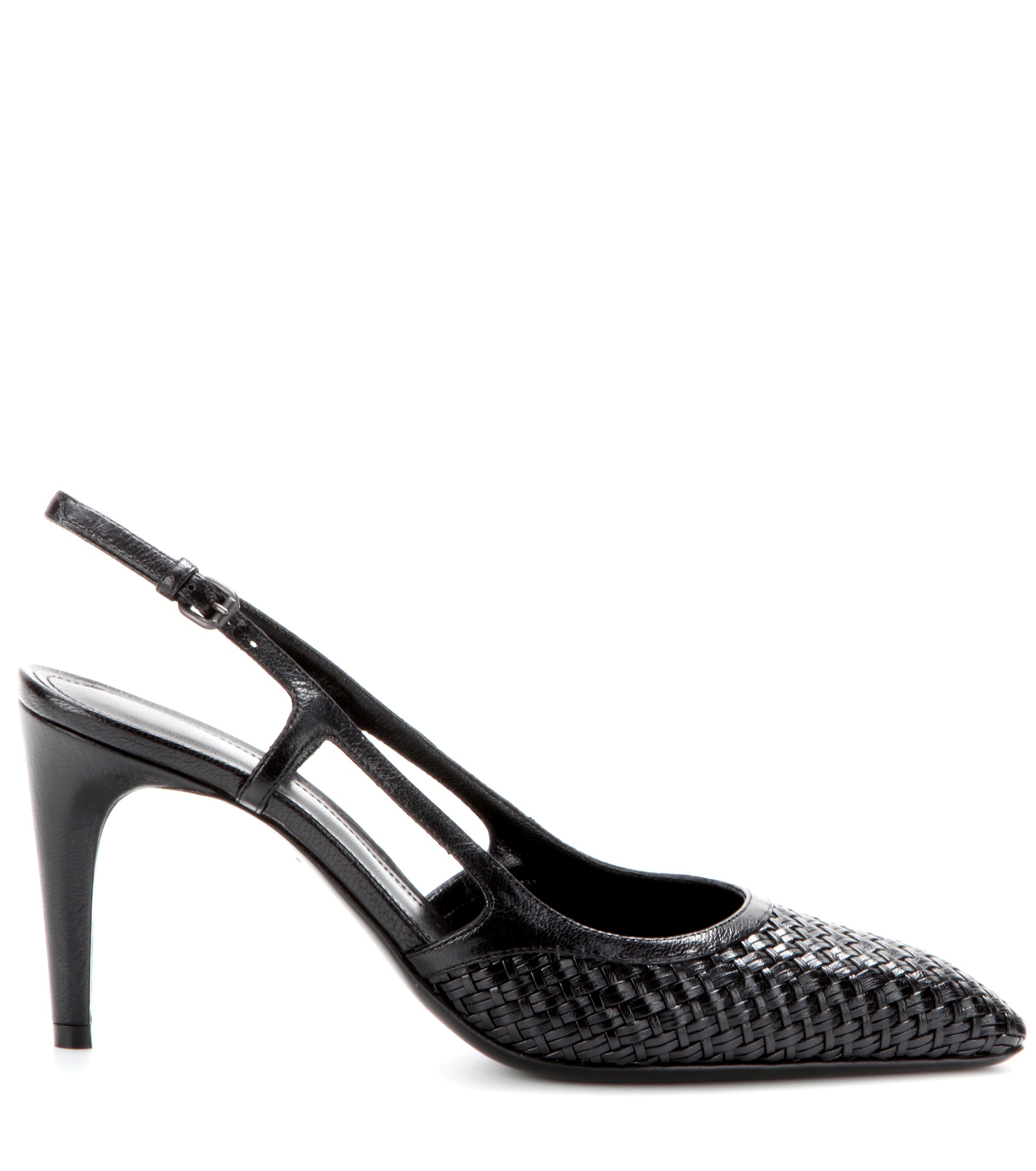 Lyst Bottega Slingback Leather Pumps in Black