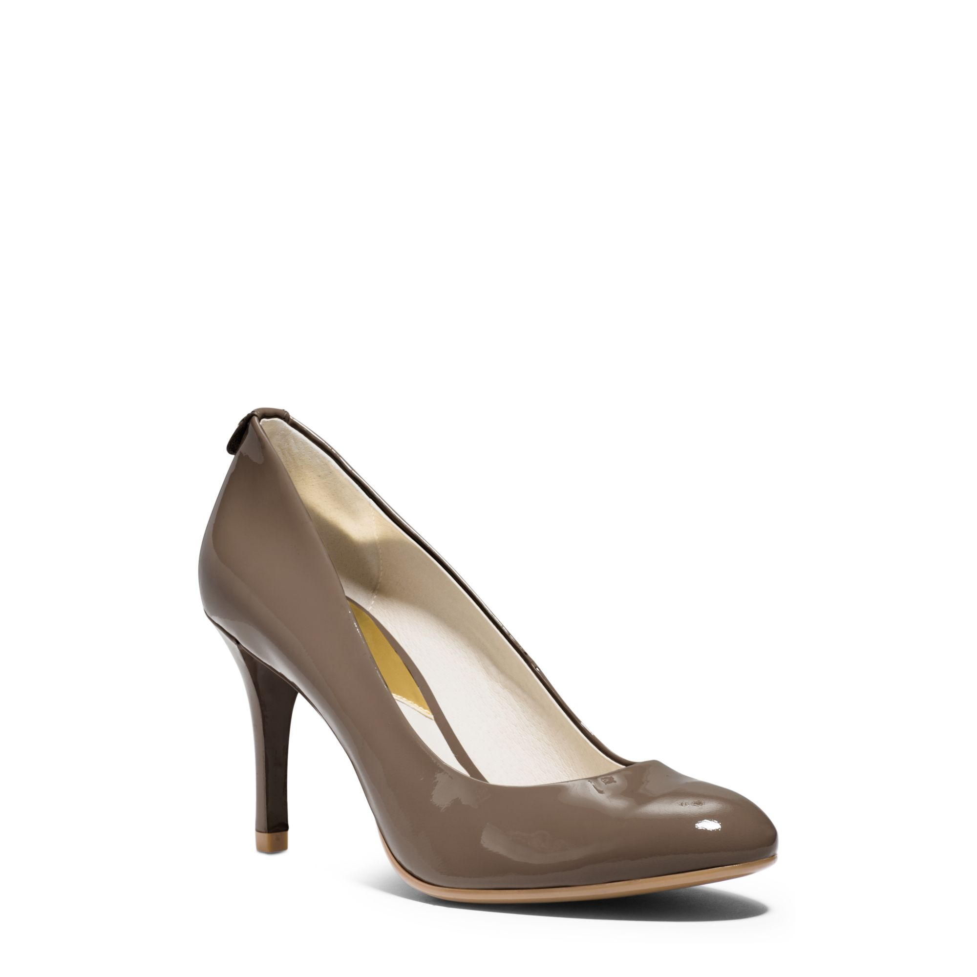 Lyst - Michael Kors Flex Patent-leather Mid-heel Pump in Brown