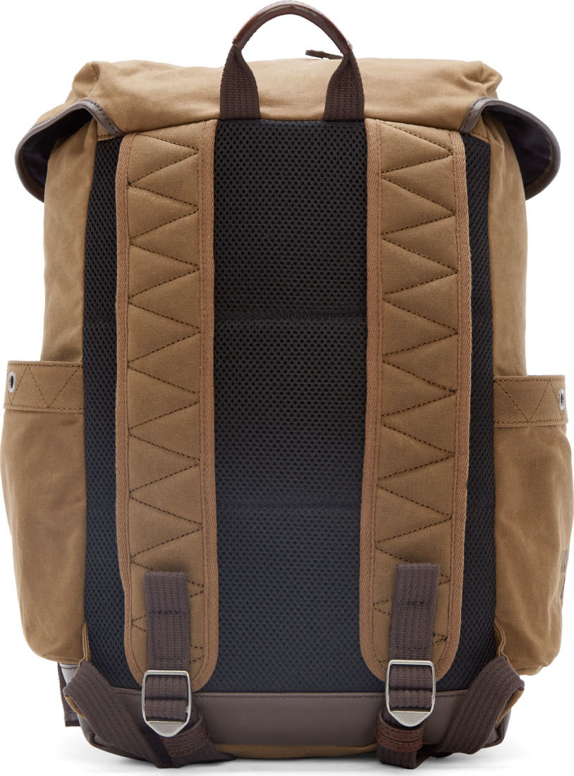 Lyst - Diesel Brown Canvas And Leather Backpack in Brown for Men