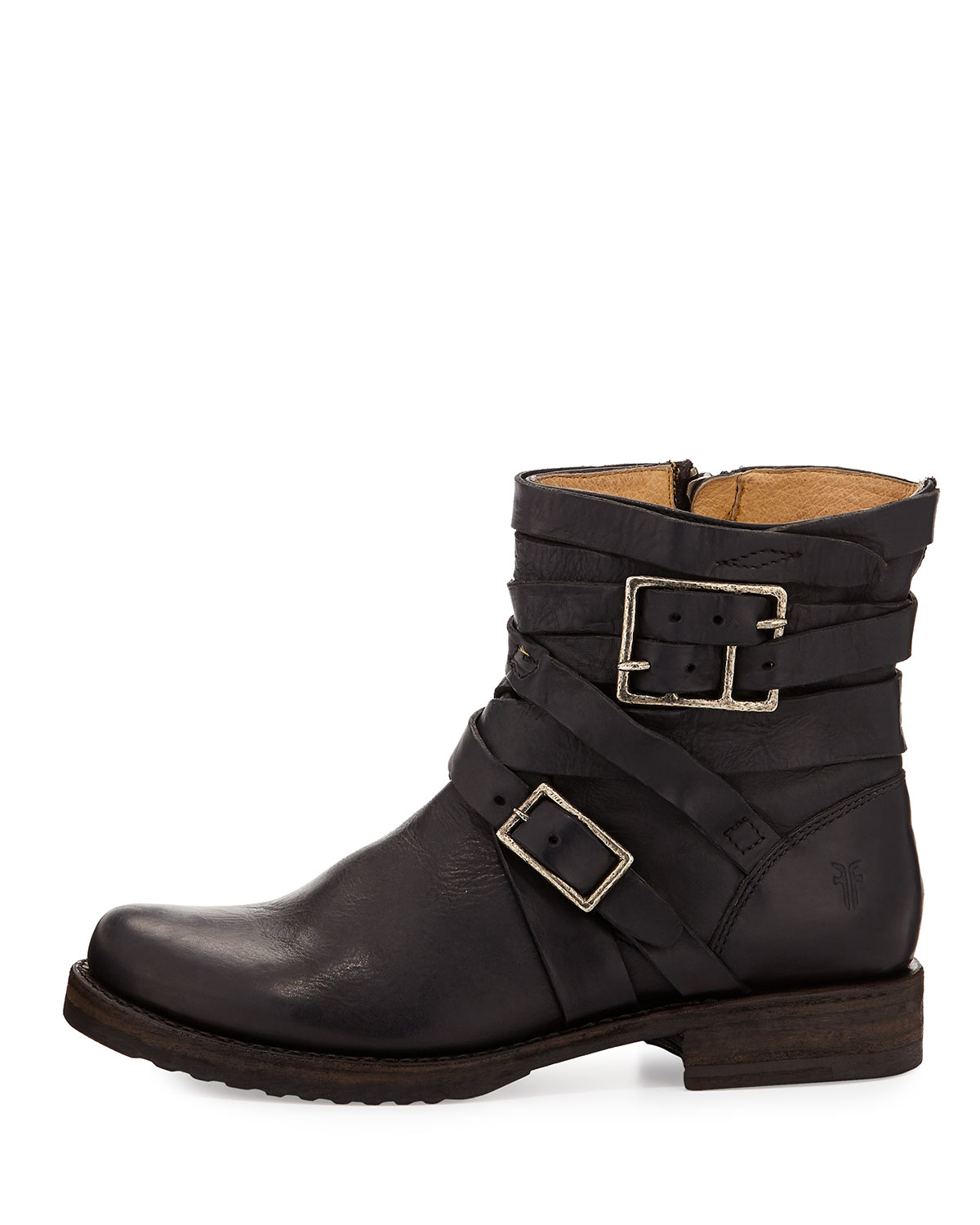 Frye Veronica Strappy Short Engineer Boot in Black | Lyst