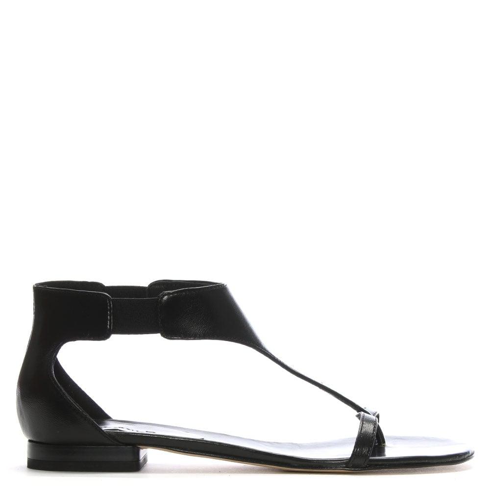 Lyst Donna Più Black Leather T Bar Sandals In Gallery