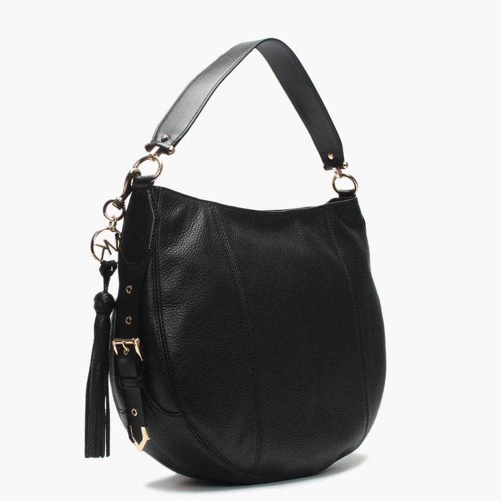 Michael Kors Brooke Black Leather Large Hobo Bag in Black - Lyst