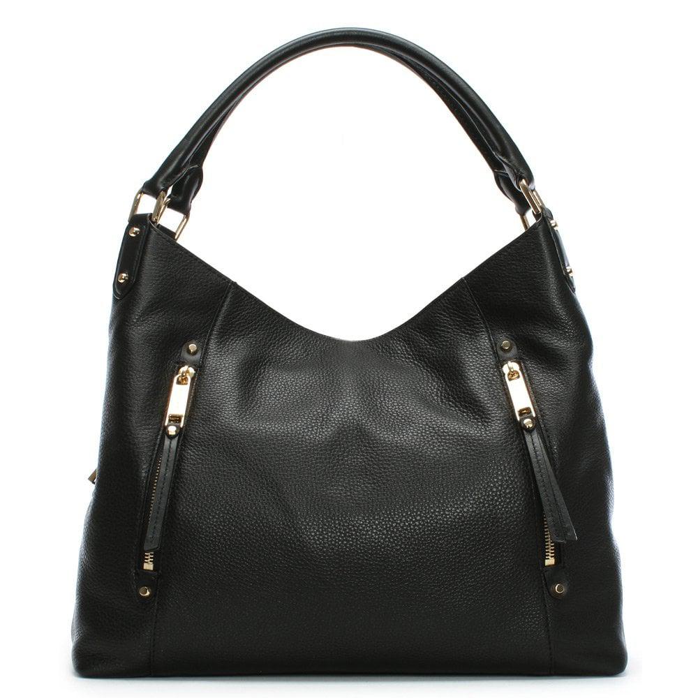 Lyst - Michael Kors Large Evie Black Leather Shoulder Tote Bag in Black