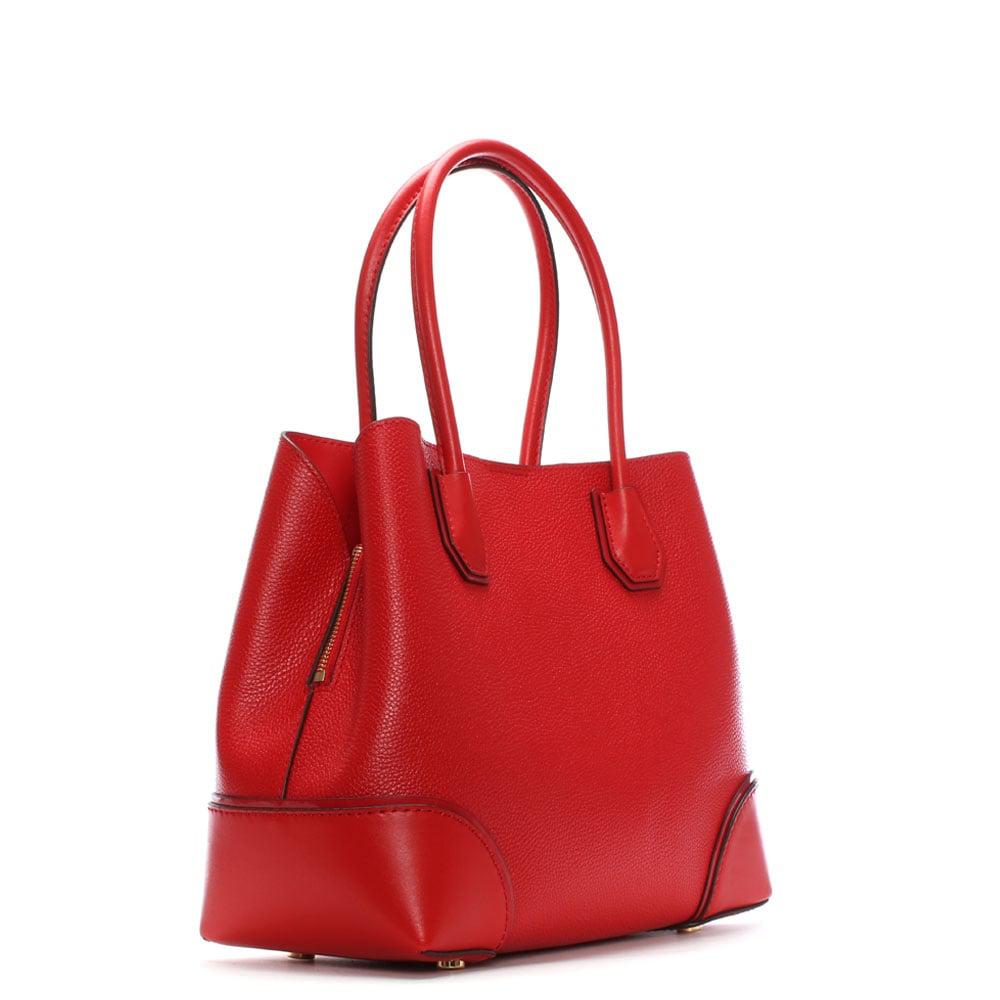 Michael Kors Annie Medium Bright Red Pebble Leather Tote Bag in Red - Lyst