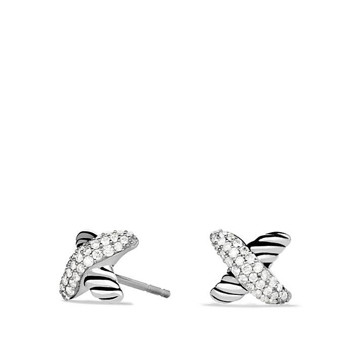 Lyst David Yurman X Earrings With Diamonds In Gray David Yurman Women S Gray X Earrings With Diamonds