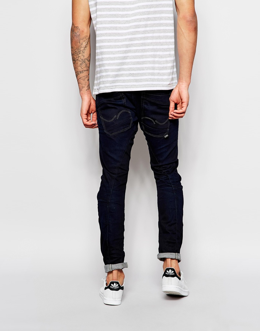 Jack & jones Anti Fit Jeans With Twisted Seam in Blue for Men | Lyst