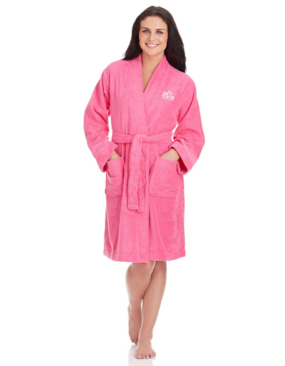 Lauren by ralph lauren Greenwich Towel Cotton Robe in Pink (Rose Pink ...