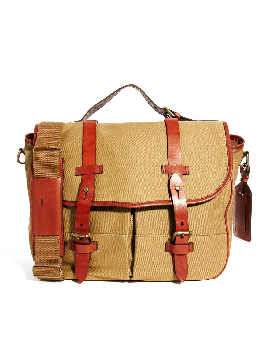 Polo Ralph Lauren Canvas Messenger Bag in Khaki for Men | Lyst