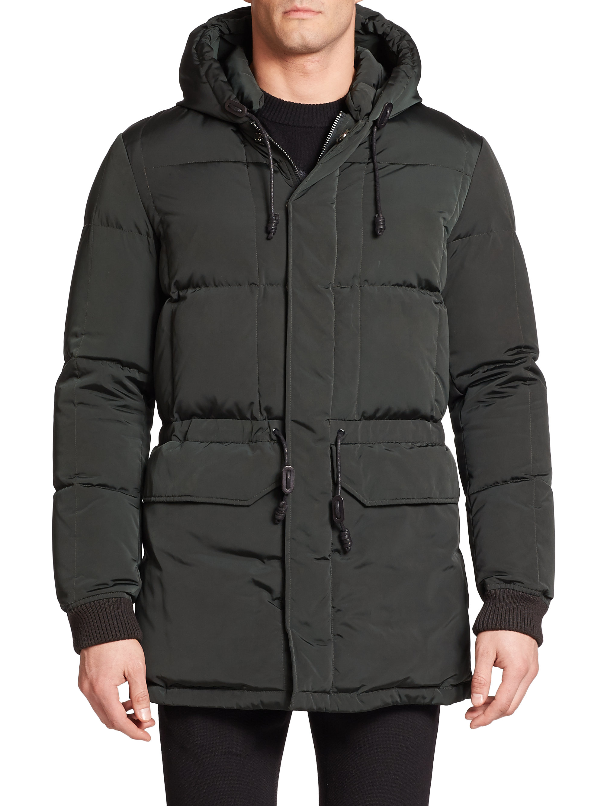 Emporio armani Quilted Puffer Parka in Green for Men | Lyst