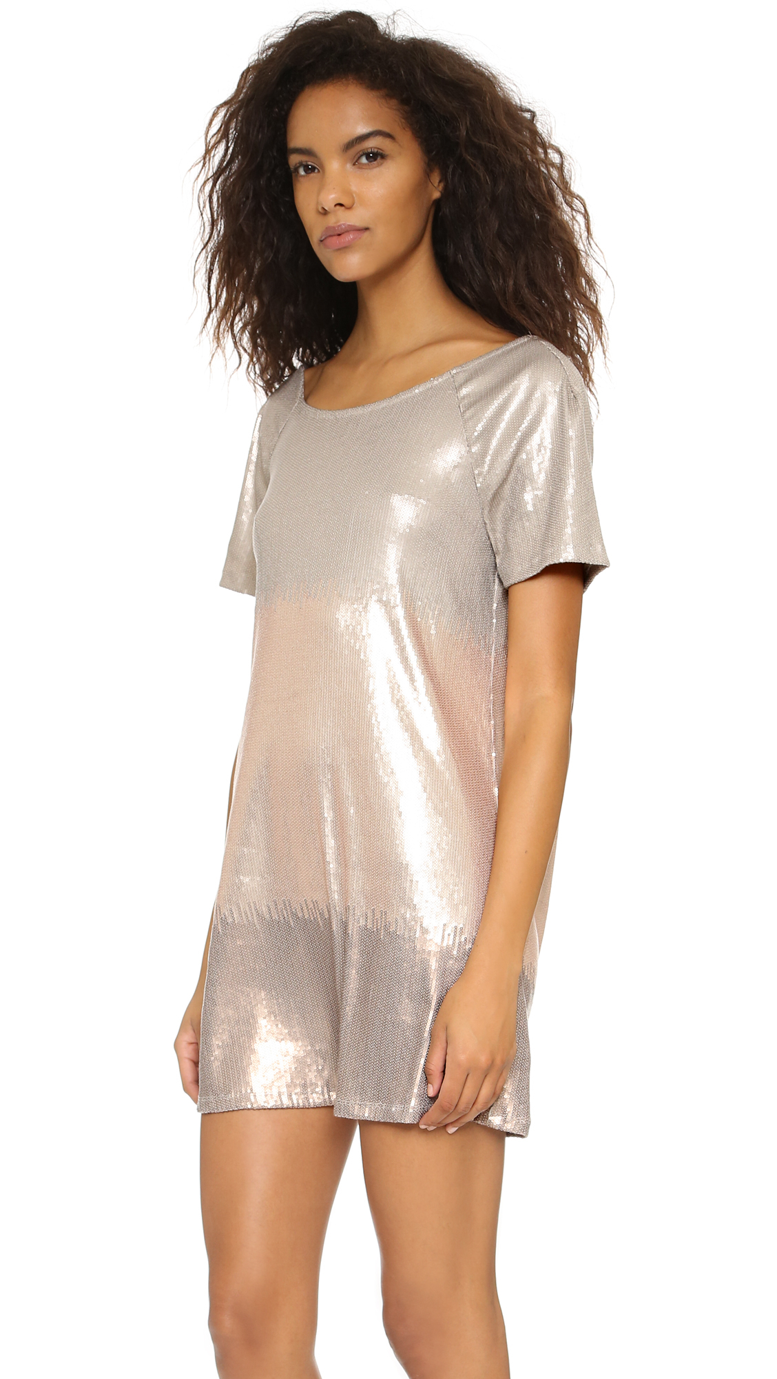 Lyst - Free People Drenched In Sequins Dress in Metallic