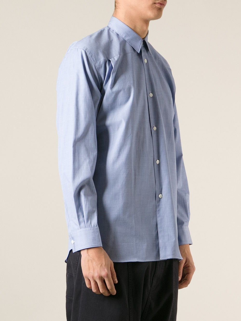 Lyst - Comme Des Garçons Back Button Shirt in Blue for Men
