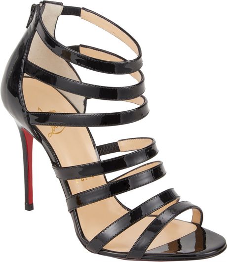 Christian Louboutin Mariniere Strappy Sandals in Black | Lyst