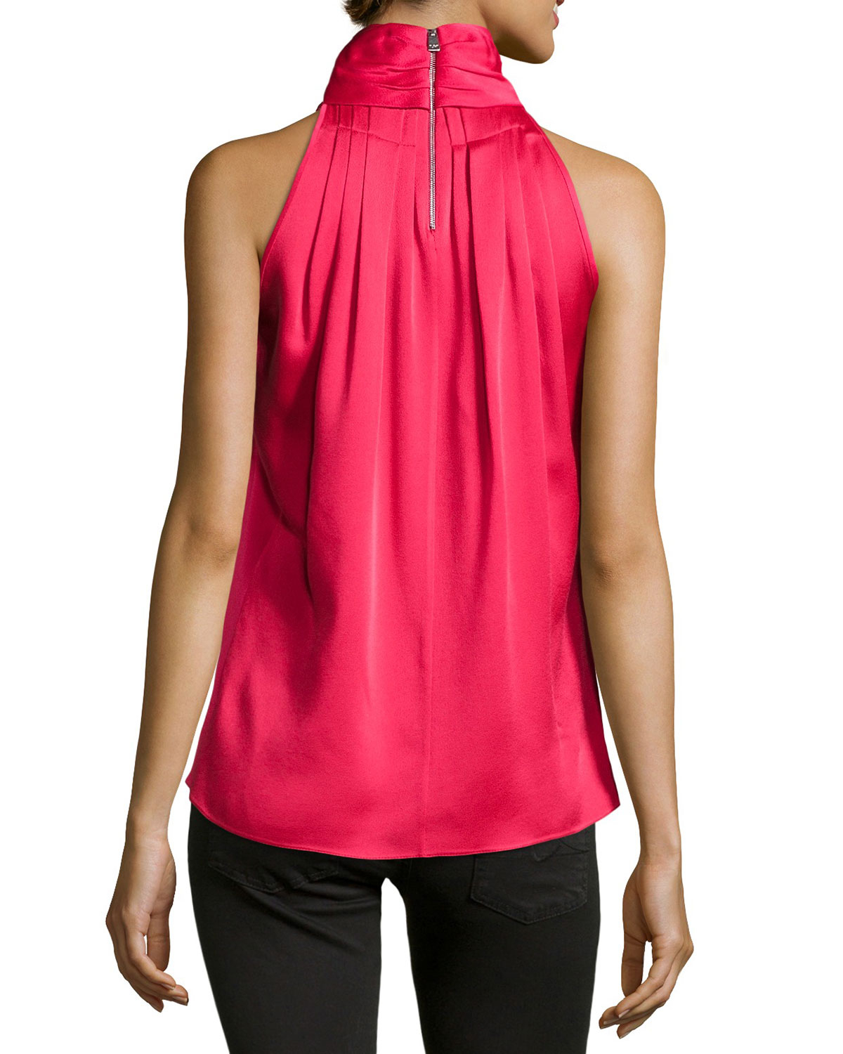 Lyst Michael Kors High  Neck  Charmeuse Halter  Top  in Pink