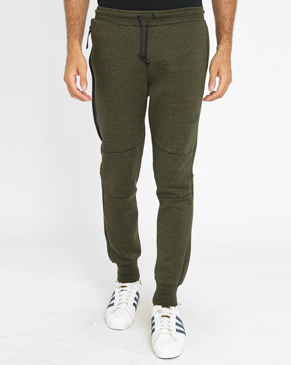 Nike Khaki Tech Fleece Trousers in Green for Men | Lyst