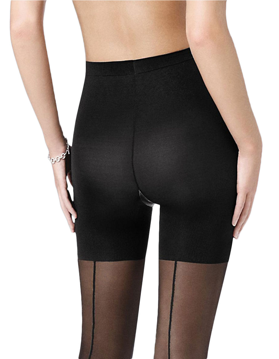 Spanx Sheer Back Seam Pantyhose in Black Lyst