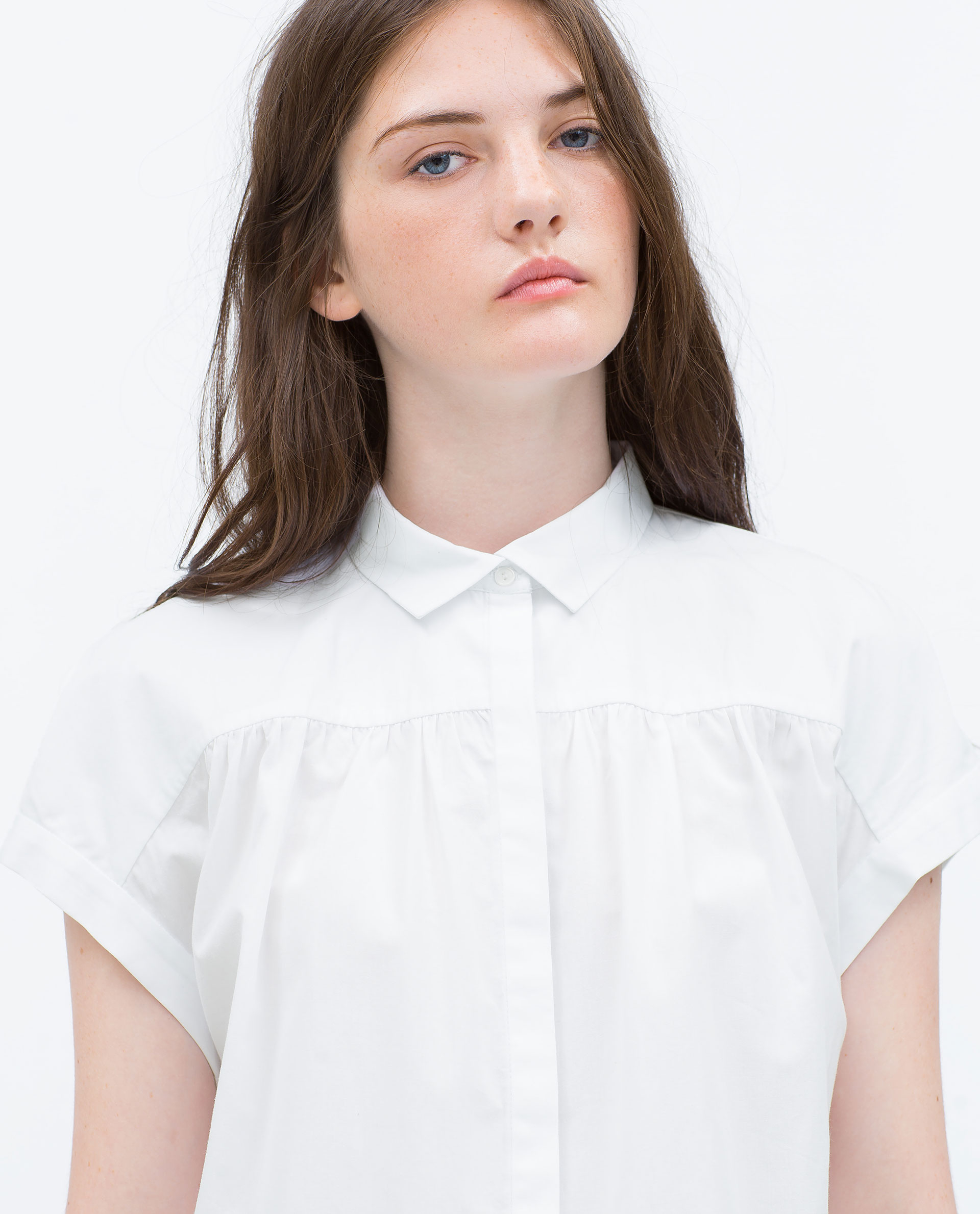 Zara Poplin Shirt in White | Lyst