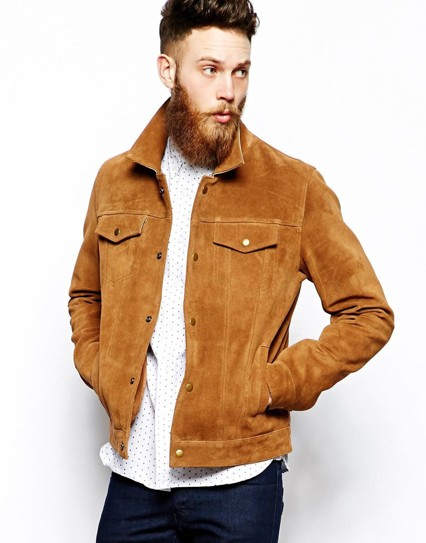 Lyst - Asos Suede Western Jacket in Brown for Men